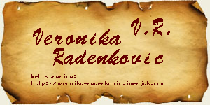 Veronika Radenković vizit kartica